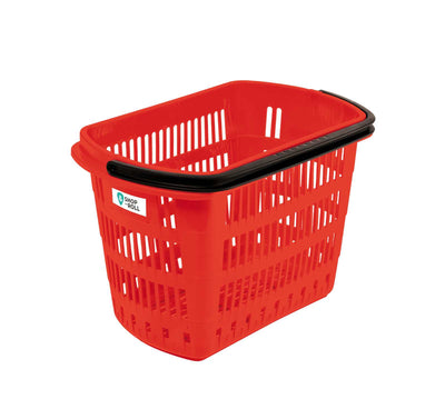 30L Plastic Shopping Basket, Black Retail Hand Basket