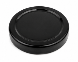 48mm Black Twist-Off Metal Caps for Glass Jars & Bottles