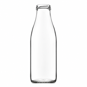 Bottiglia di Latte in Vetro con Tappo a Vite da 1 Litro | Collo da 48mm | Bottiglia di Latte Riutilizzabile in Vetro | 1L