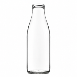 1 Litre Screw Neck Glass Milk Bottle | 48mm Neck | Reusable Glass Dairy Bottle | 1L