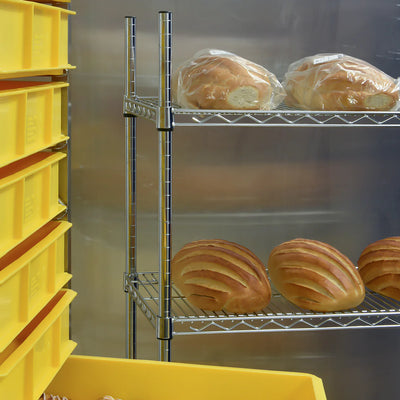 Stainless Steel Wire Shelving – Mobile Unit 1800mm High, 4 Tier, Catering & Hospital Grade