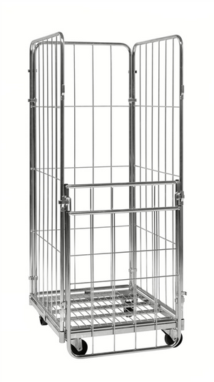 4-Sided Electro-Galvanised Roll Container with Safety Straps – 400kg Capacity
