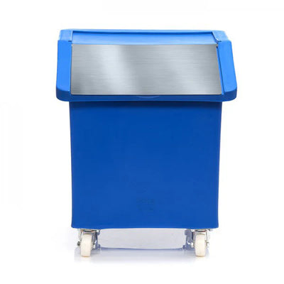 142 Litre Ingredients Trolley with Stainless Steel Flap Lid – Food Approved Mobile Storage Bin