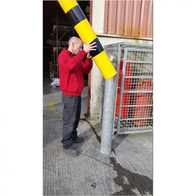 Plastic Bollard Sleeve Cover 183mm Dia. x 1220mm H - Yellow and Black