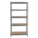 Boltless Galvanised Shelving Unit with 5 MDF Shelf Levels, 175kg Per Level, 1800mm High