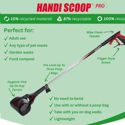 810mm Long Reach Dog Pooper Scooper - Pet Waste Collector