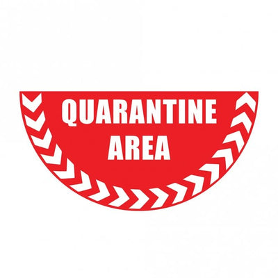 Large Half Circle Quarantine Area Floor Marker Sign 750 x 375mm
